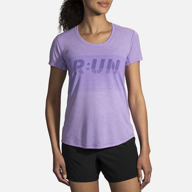 Brooks Womens Distance Graphic Running Tank Top - Purple (392485-KXE)